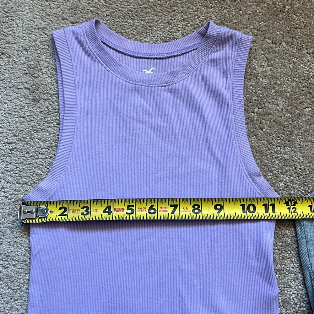 Hollister Must Have Collection Tank Top Bundle Lavender and Gray Ribbed Size XS - Picture 5 of 8
